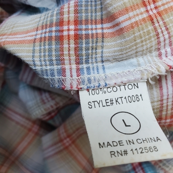 Miss Me Girls Plaid Western Shirt with Bedazzled  Pearl Snap Size L. - Picture 5 of 14